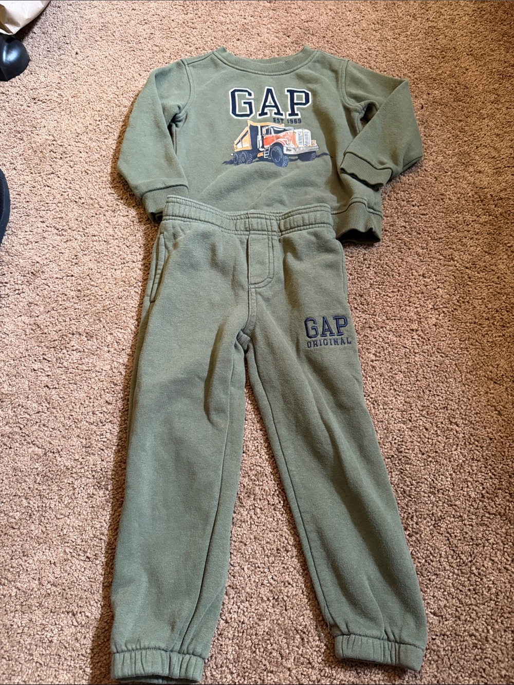 GAP Olive Green Kids Jogger Sweatpants with Logo